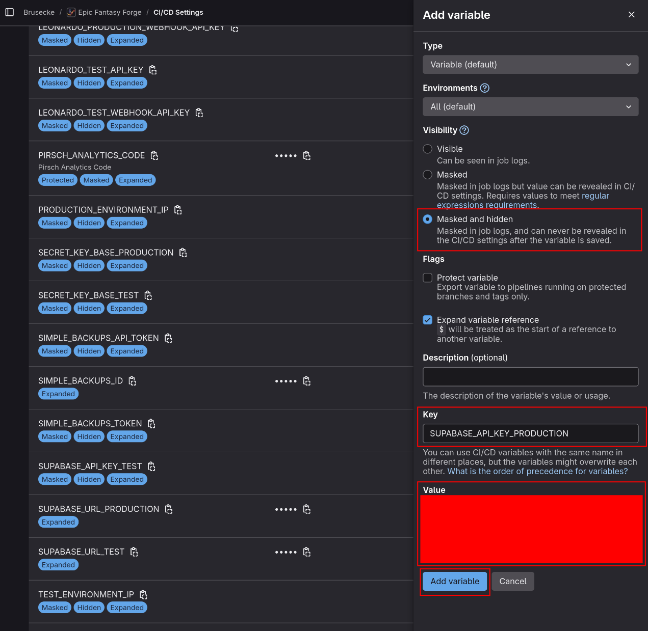 Supabase CI Variables 4