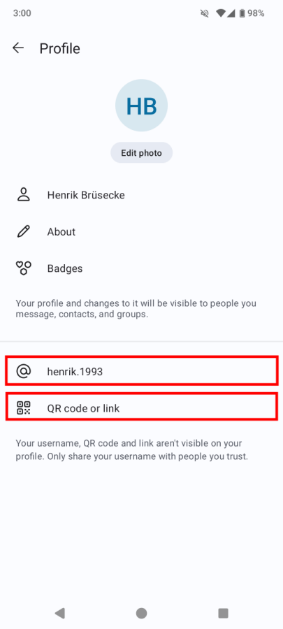 Signal Username 5