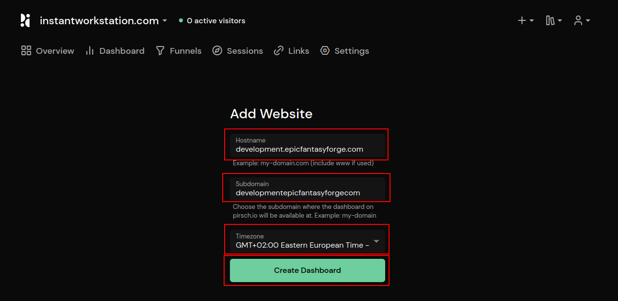 Analytics Add Website 2