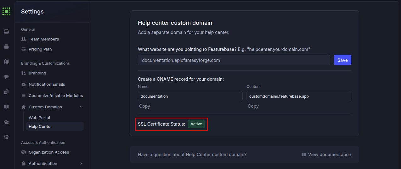 Featurebase Custom Domain 6