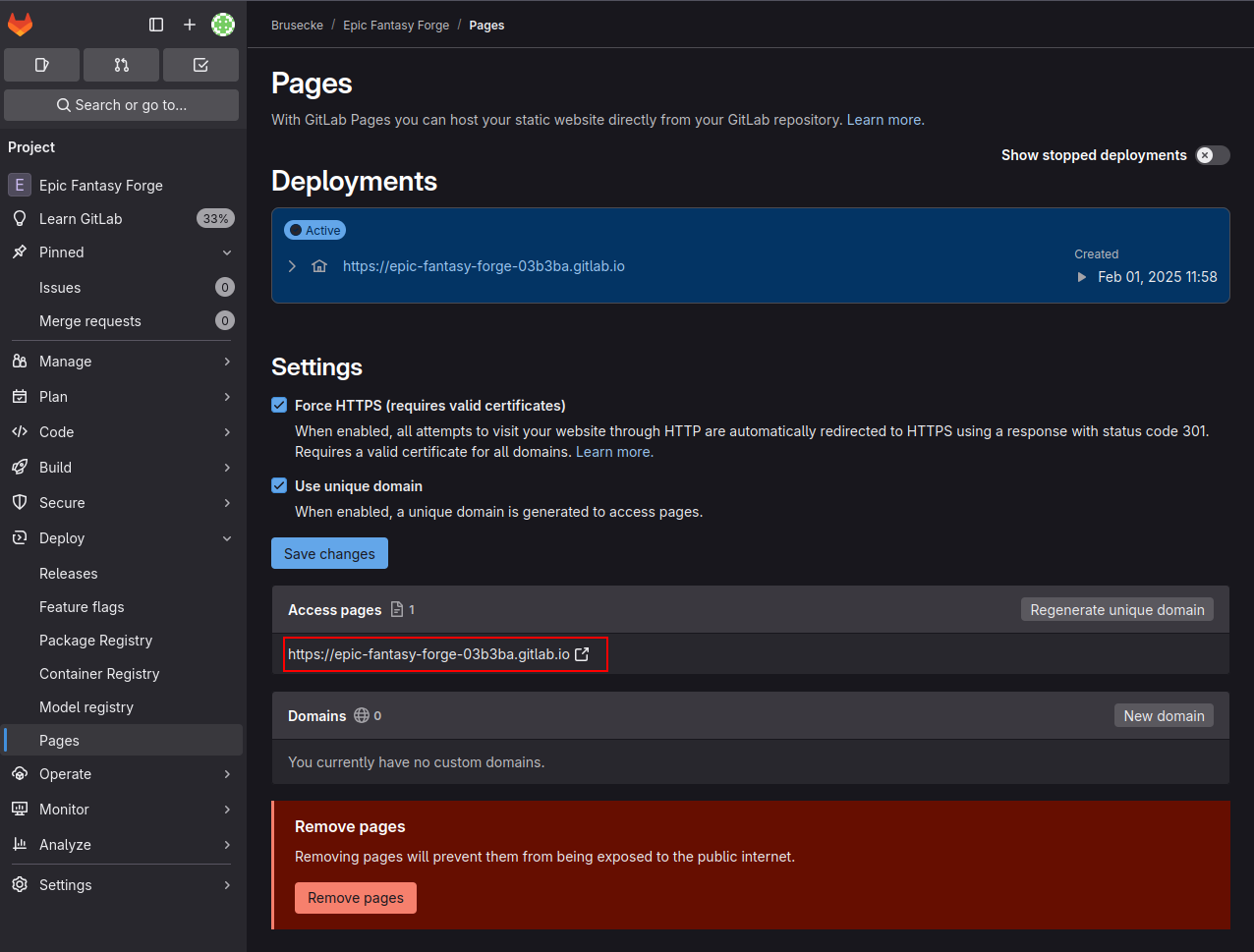 GitLab Pages 2