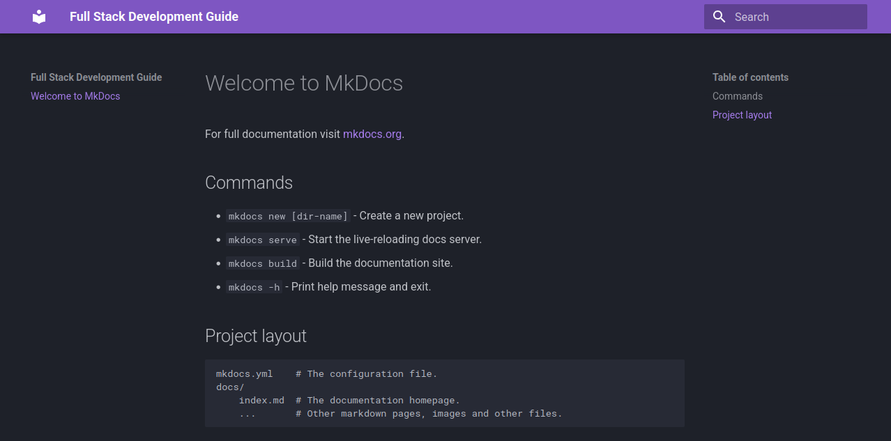 MkDocs Configuration Colors