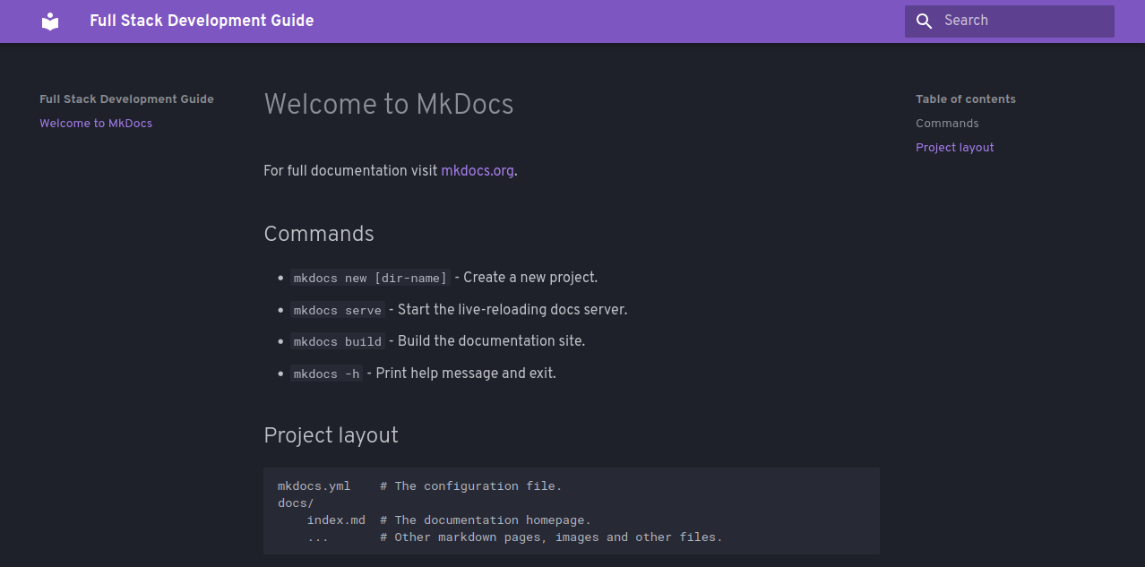 MkDocs Configuration Font