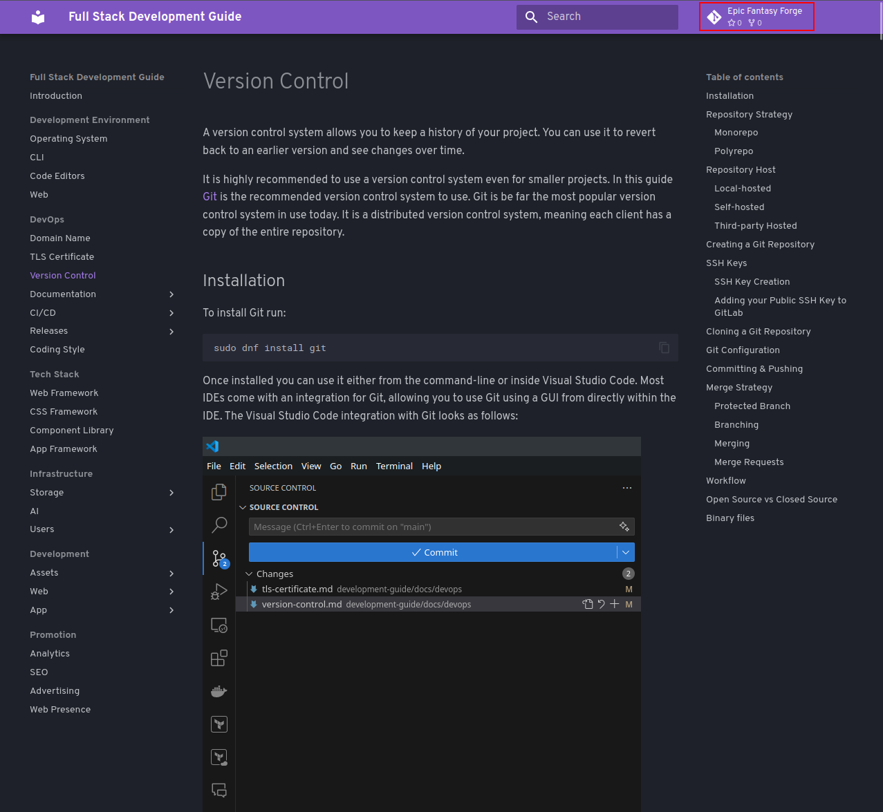 MkDocs Configuration Git