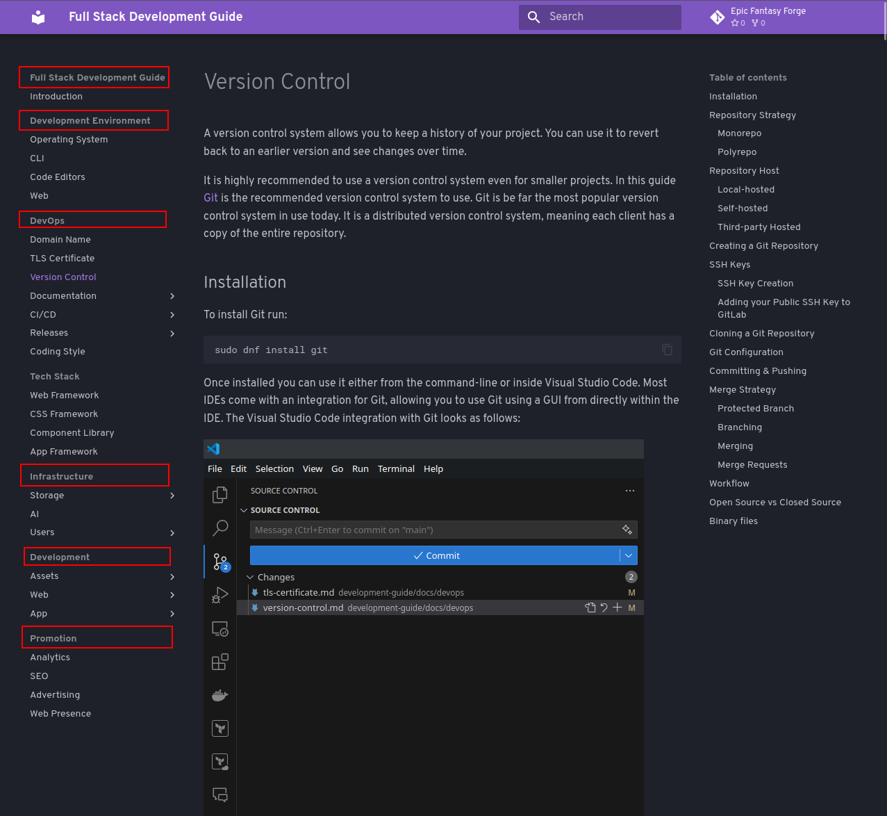 MkDocs Configuration Sections