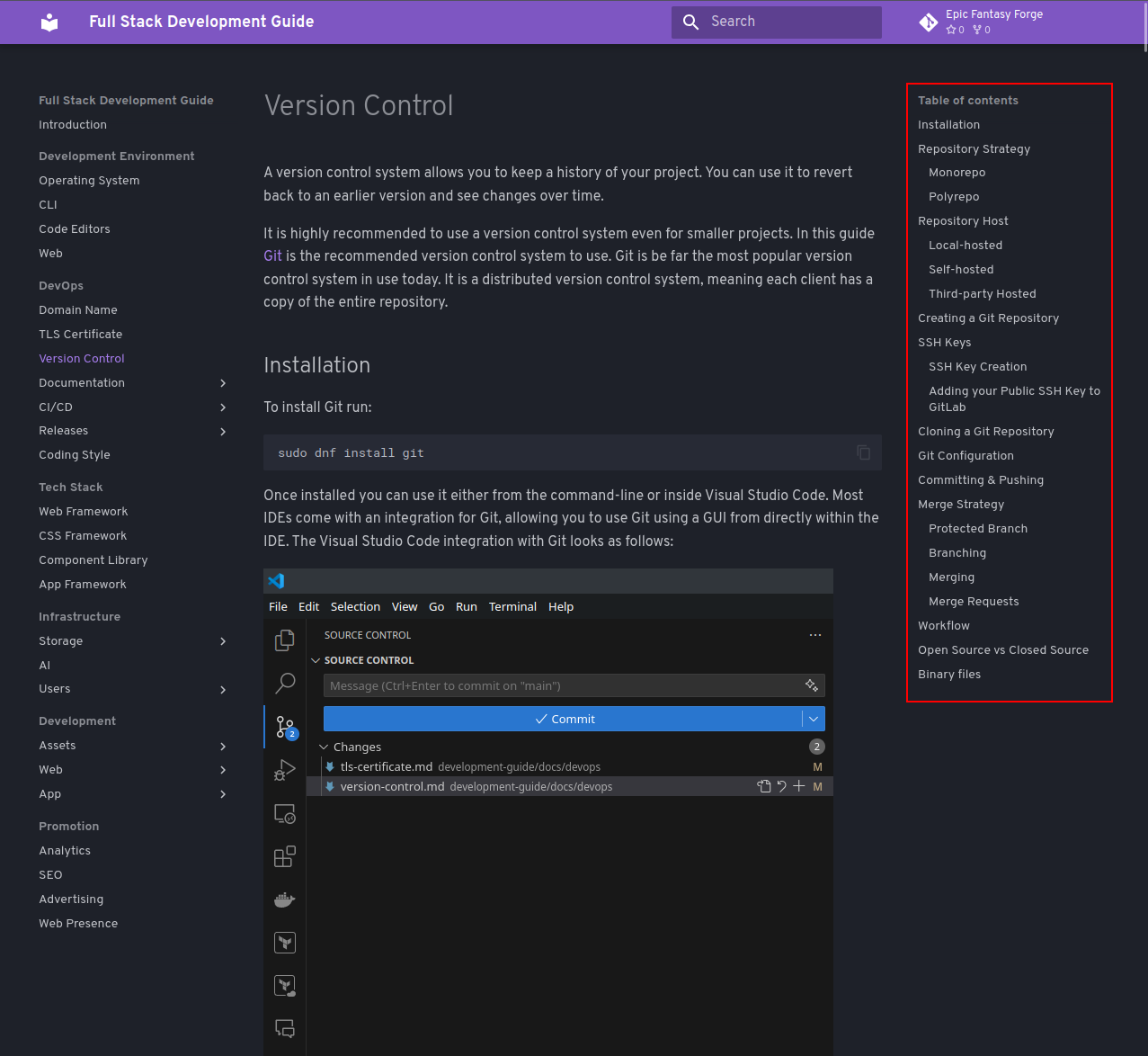 MkDocs Configuration TOC