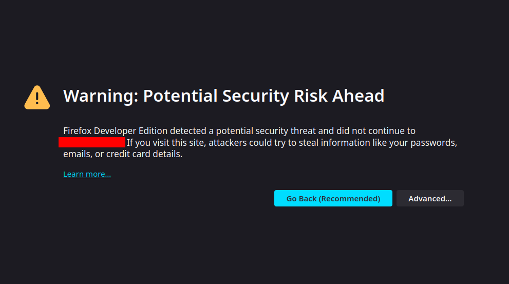 TLS Warning
