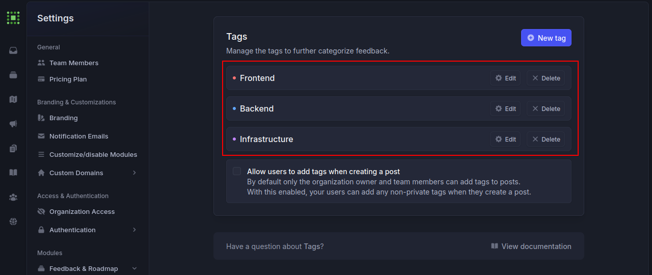 Featurebase Tags 3
