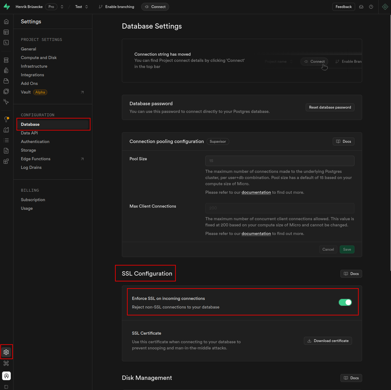 Database TLS
