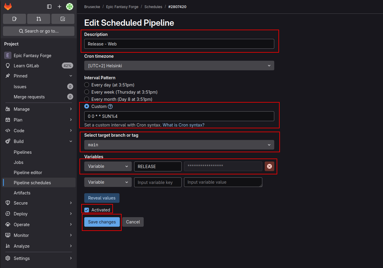 Pipeline Schedule 2
