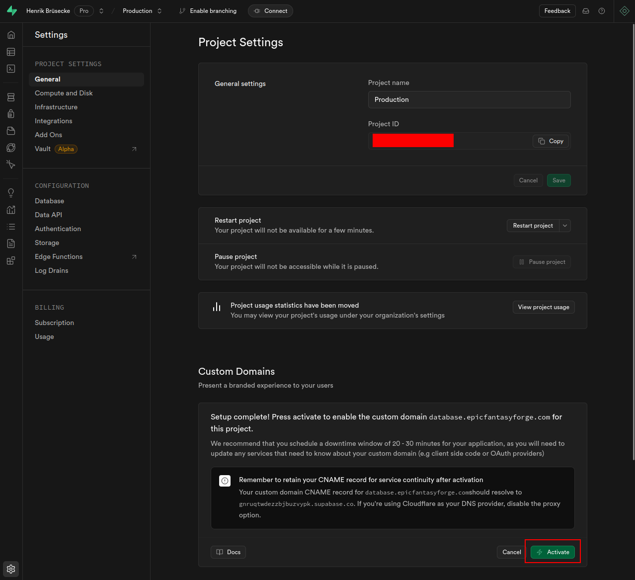 Supabase Custom Domain 8