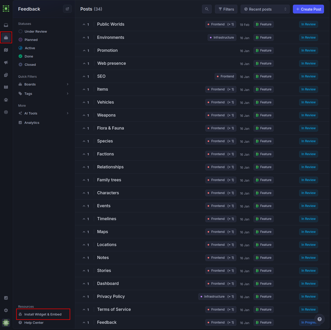 Changelog Widget 1