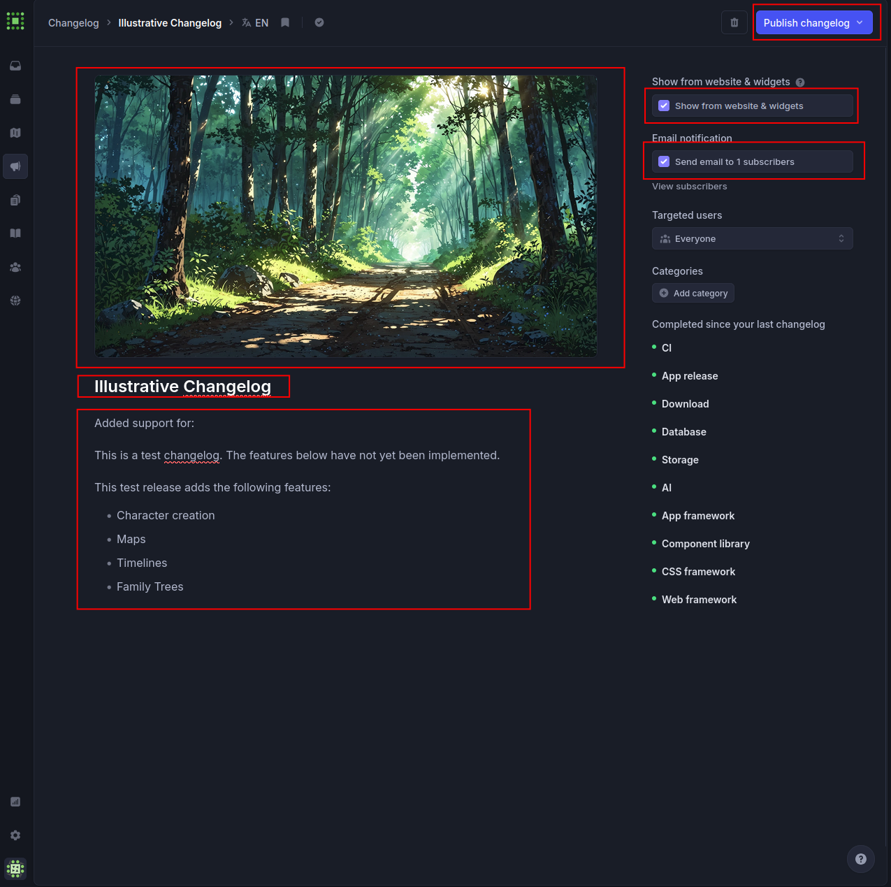 Create Changelog 2