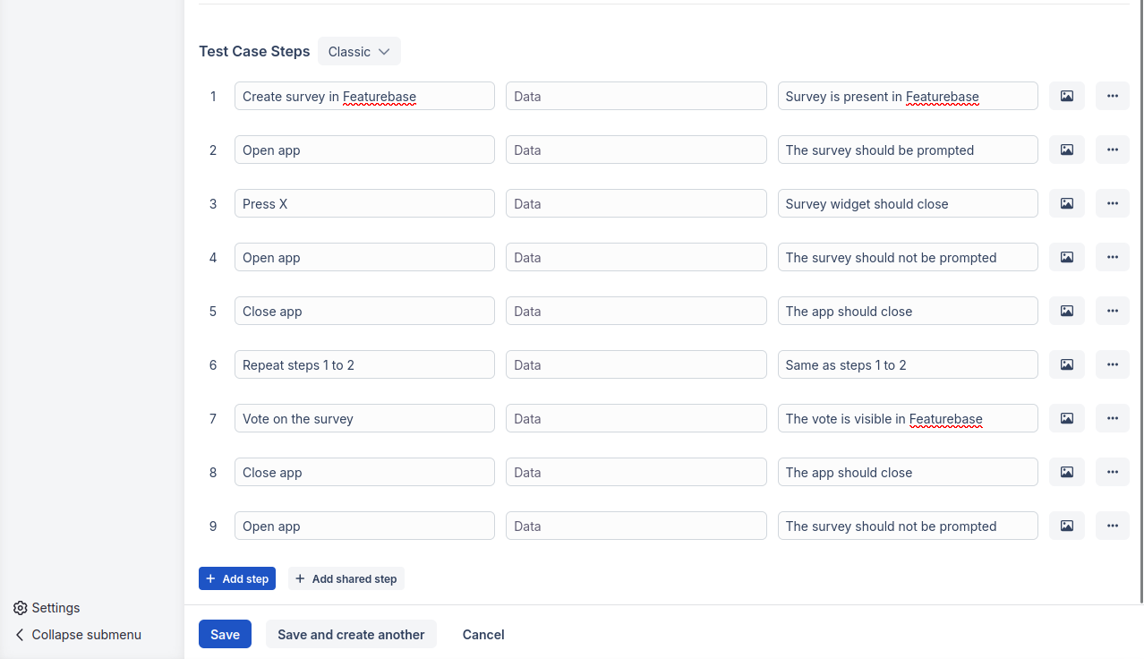 Survey Widget Test Case 2