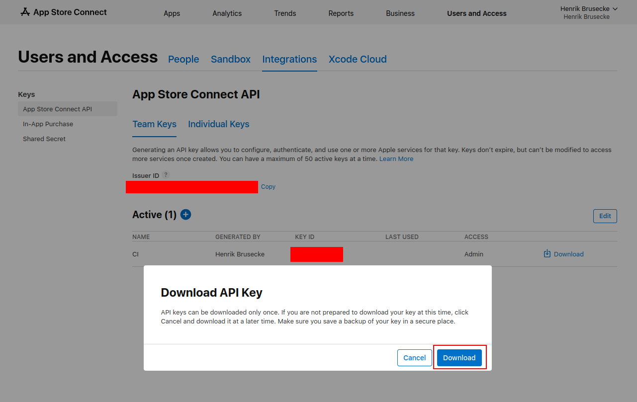 App Store Connect 7